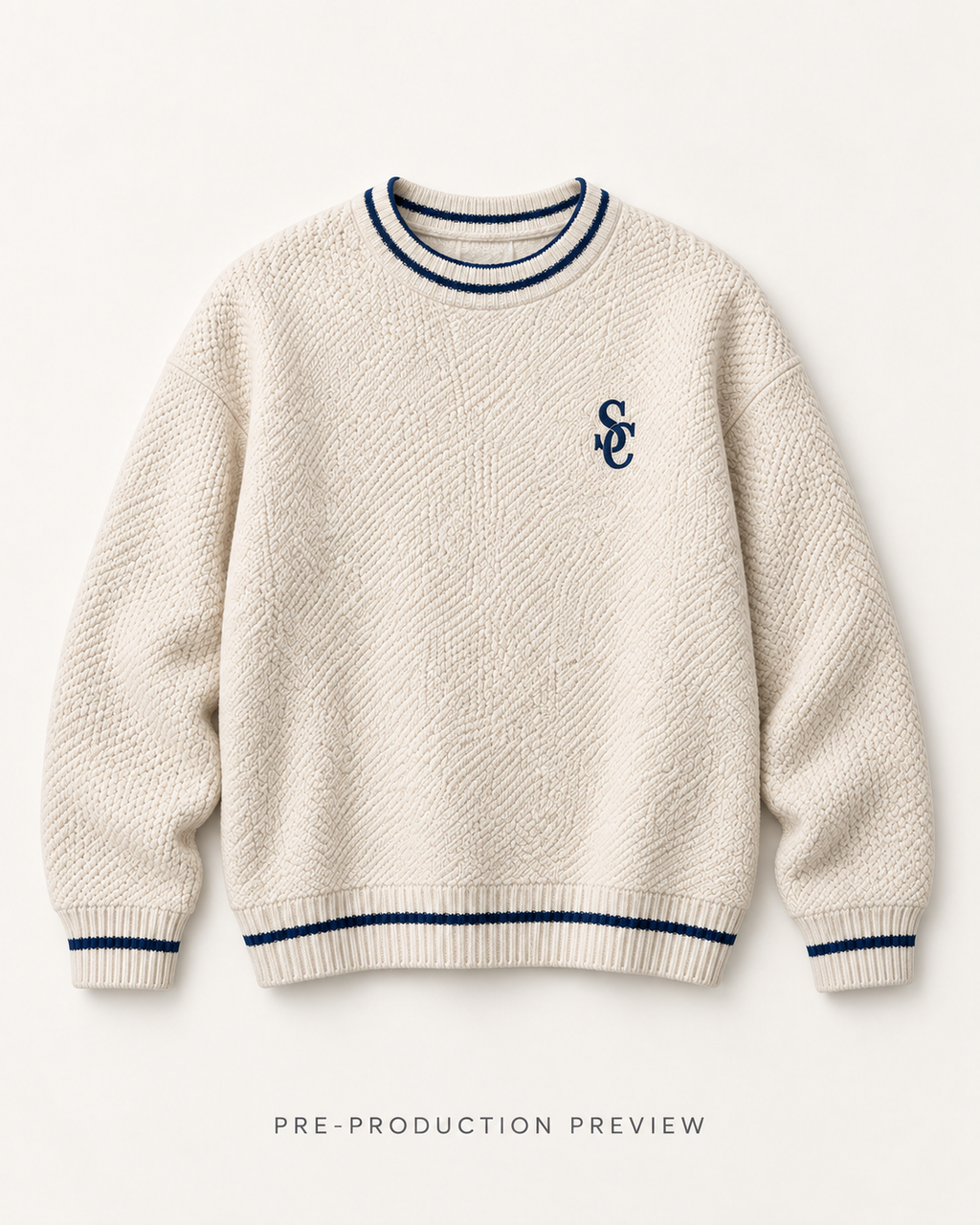 Generated pre-production flat lay preview of Southerly Sport Crew Knit 113.