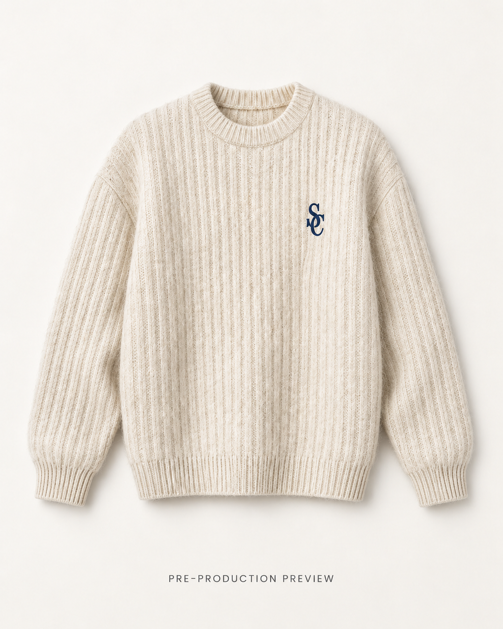 Generated pre-production flat lay preview of Southerly Brushed Crew Knit 116.