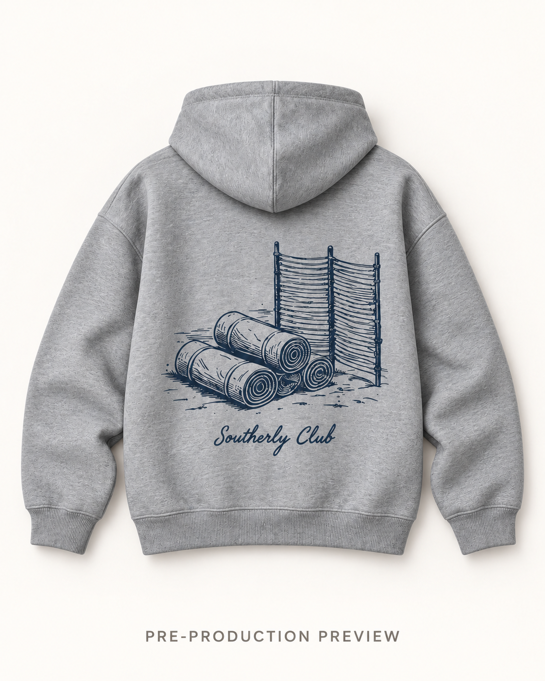 Generated pre-production flat lay preview of Bathing Screen Graphic Hoodie 118.