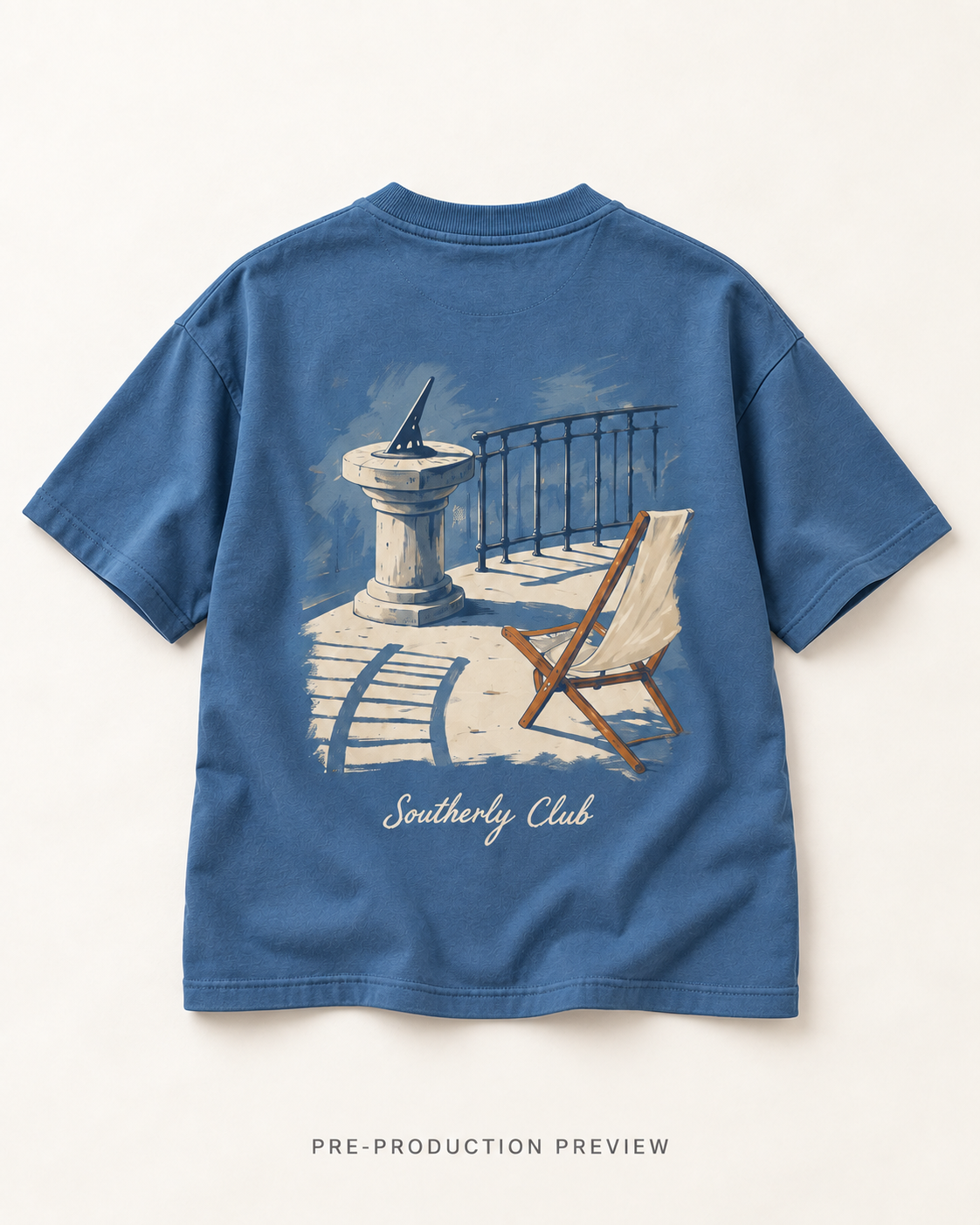 Generated pre-production flat lay preview of Sundial Study Graphic Tee 120.