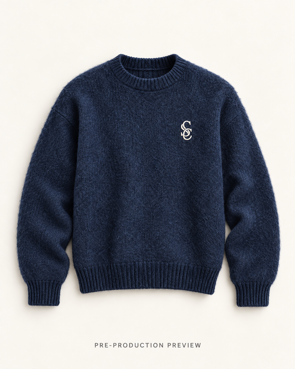 Generated pre-production flat lay preview of Southerly Brushed Crew Knit 122.