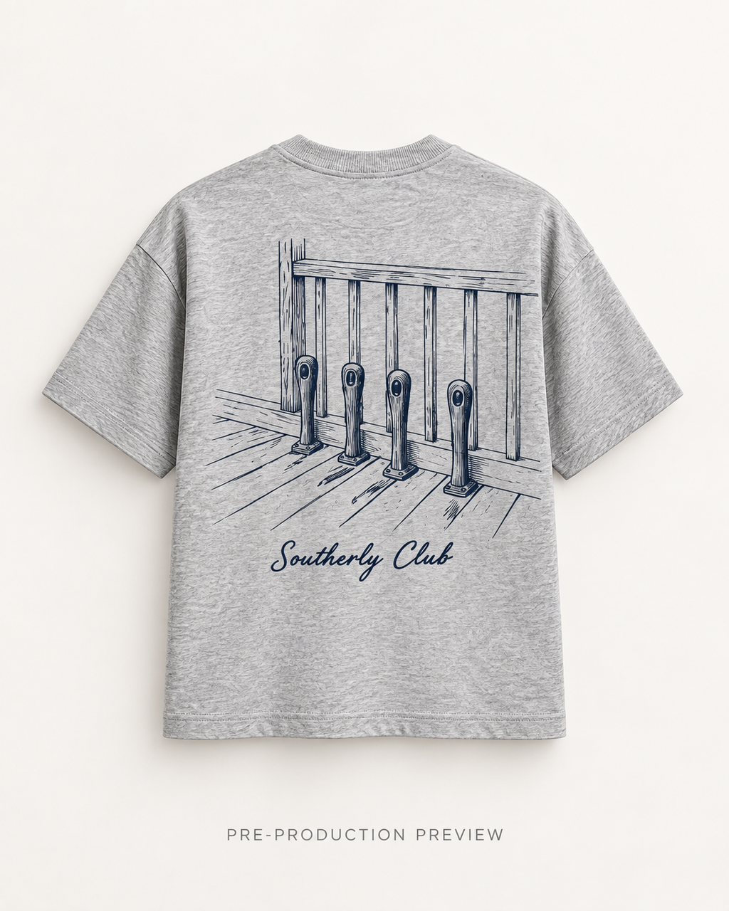 Generated pre-production back preview of Winter Pegs Graphic Tee 123.