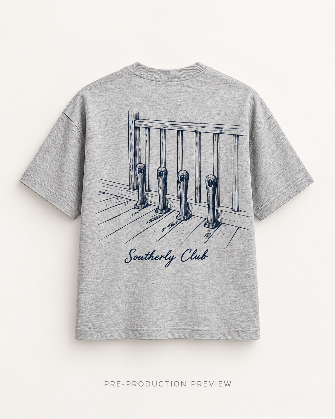 Generated pre-production back preview of Winter Pegs Graphic Tee 123.