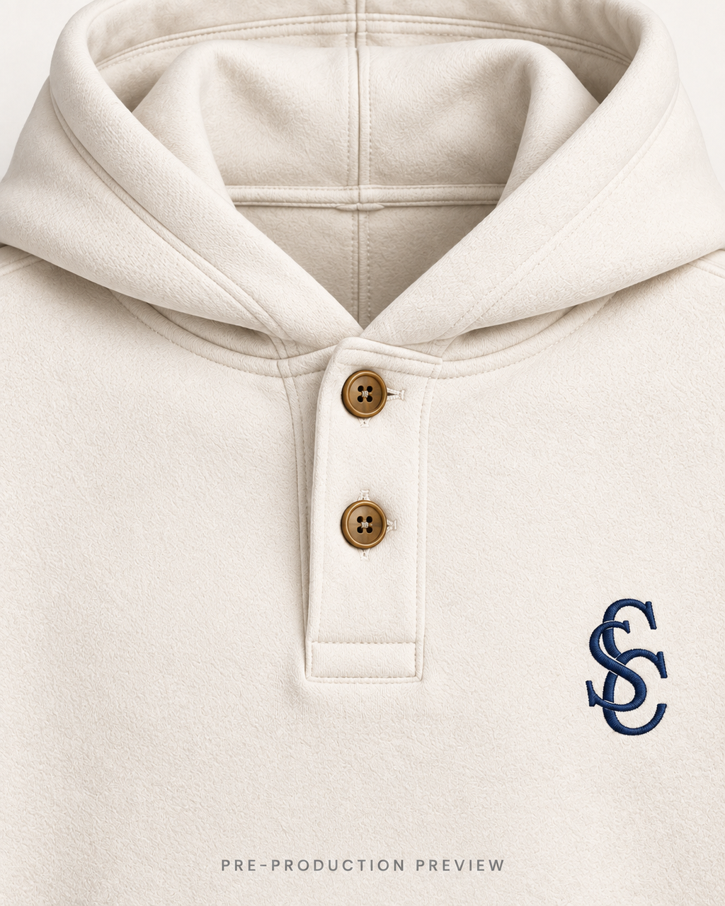Generated pre-production artwork detail preview of Southerly Collared Hoodie 124.