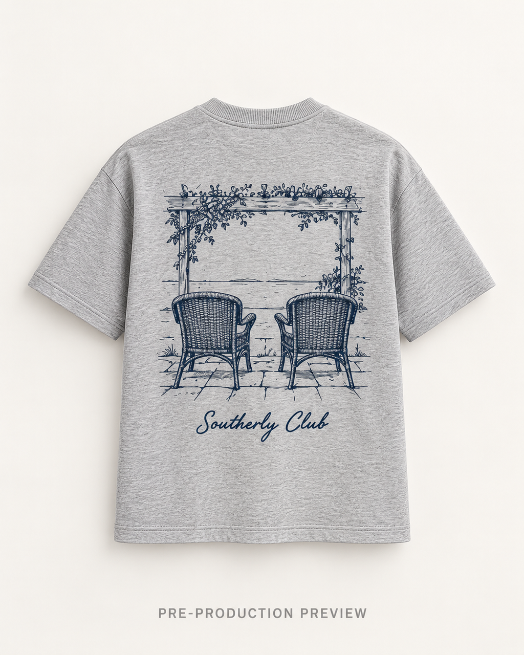 Generated pre-production back preview of Veranda Chairs Graphic Tee 126.