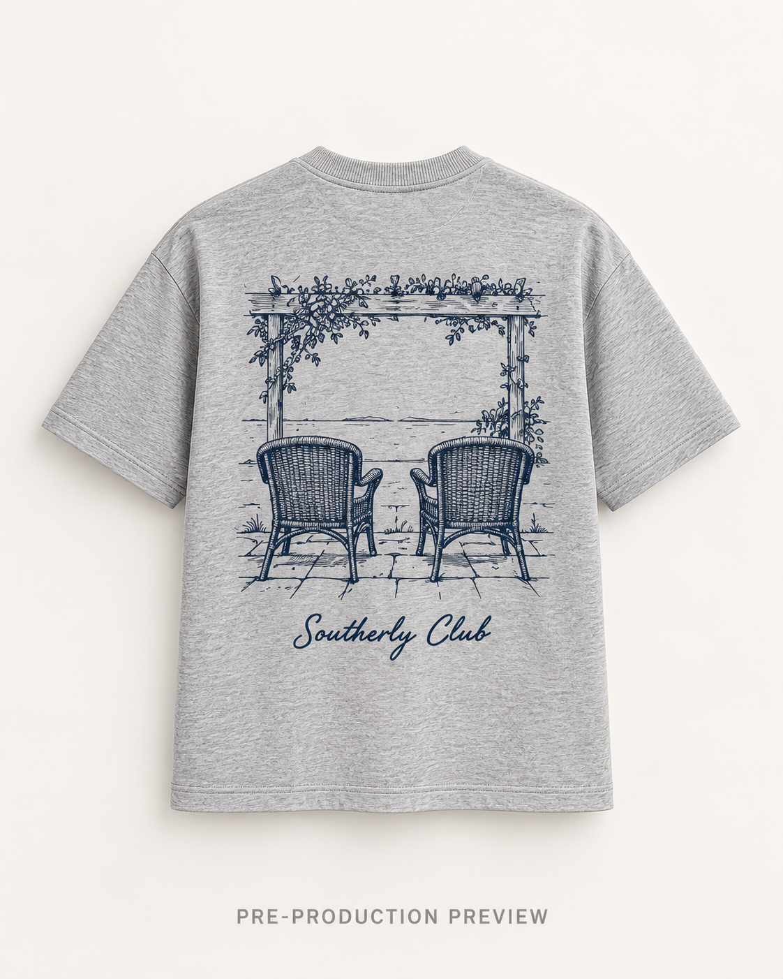 Generated pre-production back preview of Veranda Chairs Graphic Tee 126.