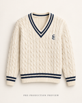 Generated pre-production front preview of Southerly Cable V-Neck Knit 128.