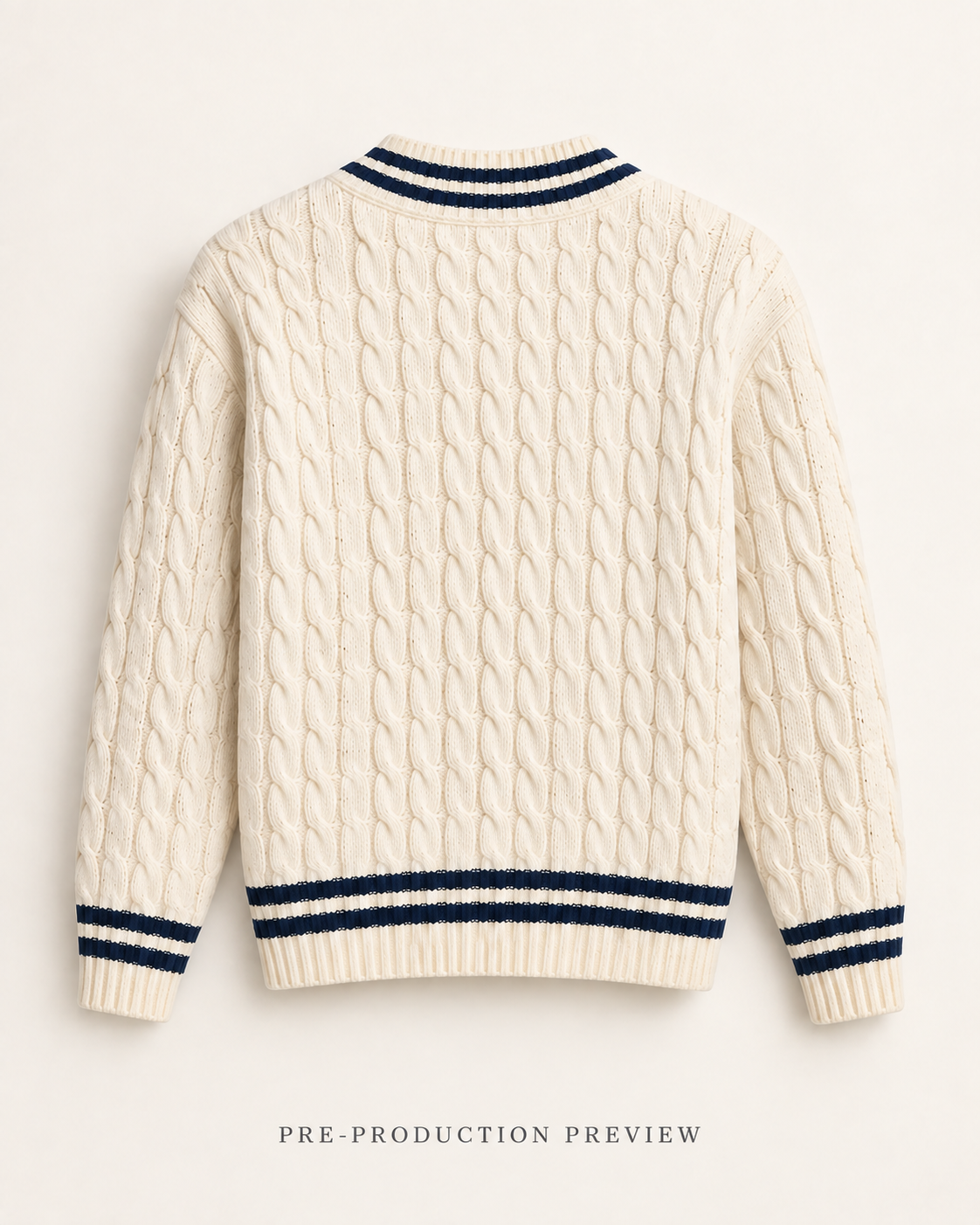 Generated pre-production back preview of Southerly Cable V-Neck Knit 128.