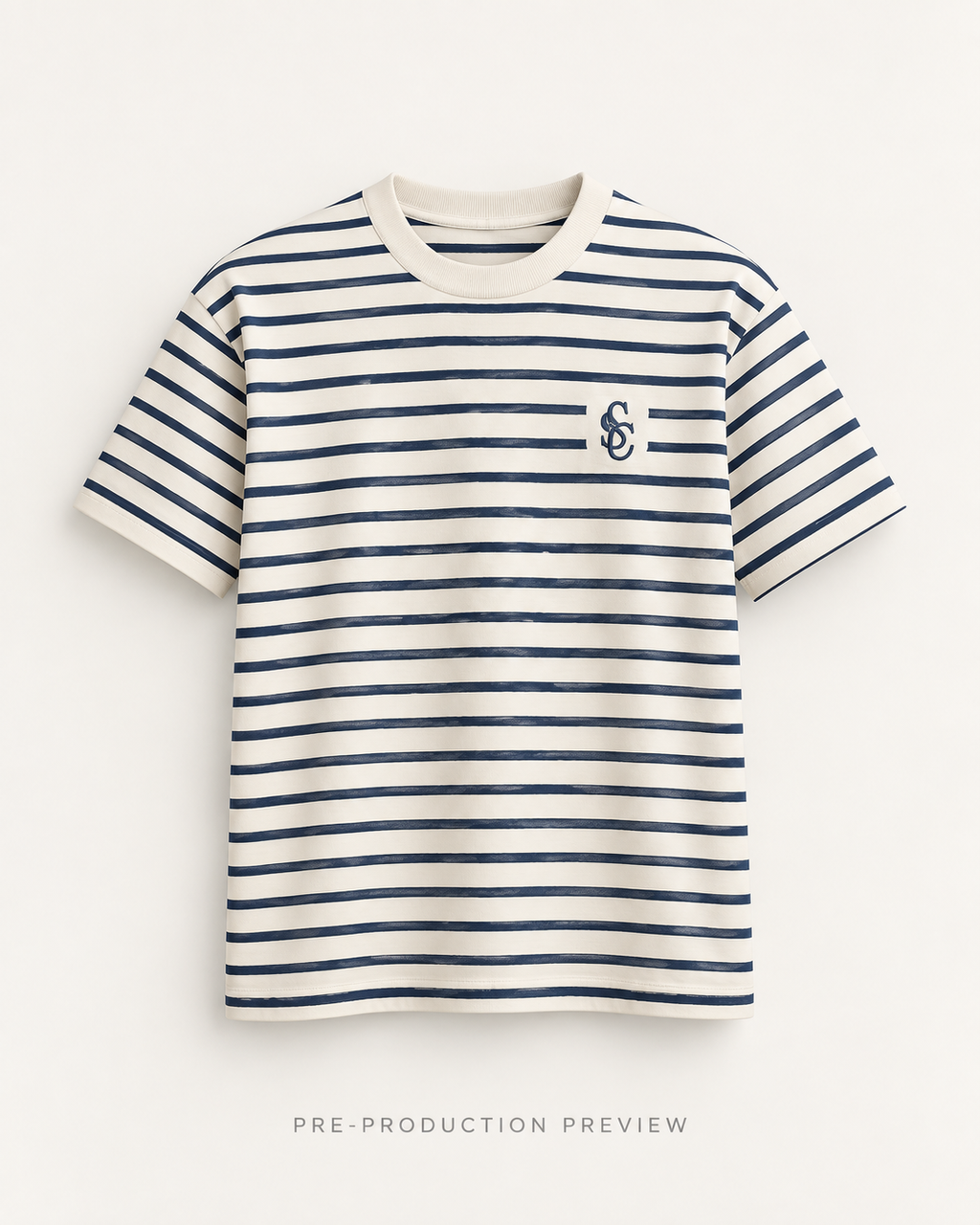 Generated pre-production front preview of Southerly Stripe Tee 129.