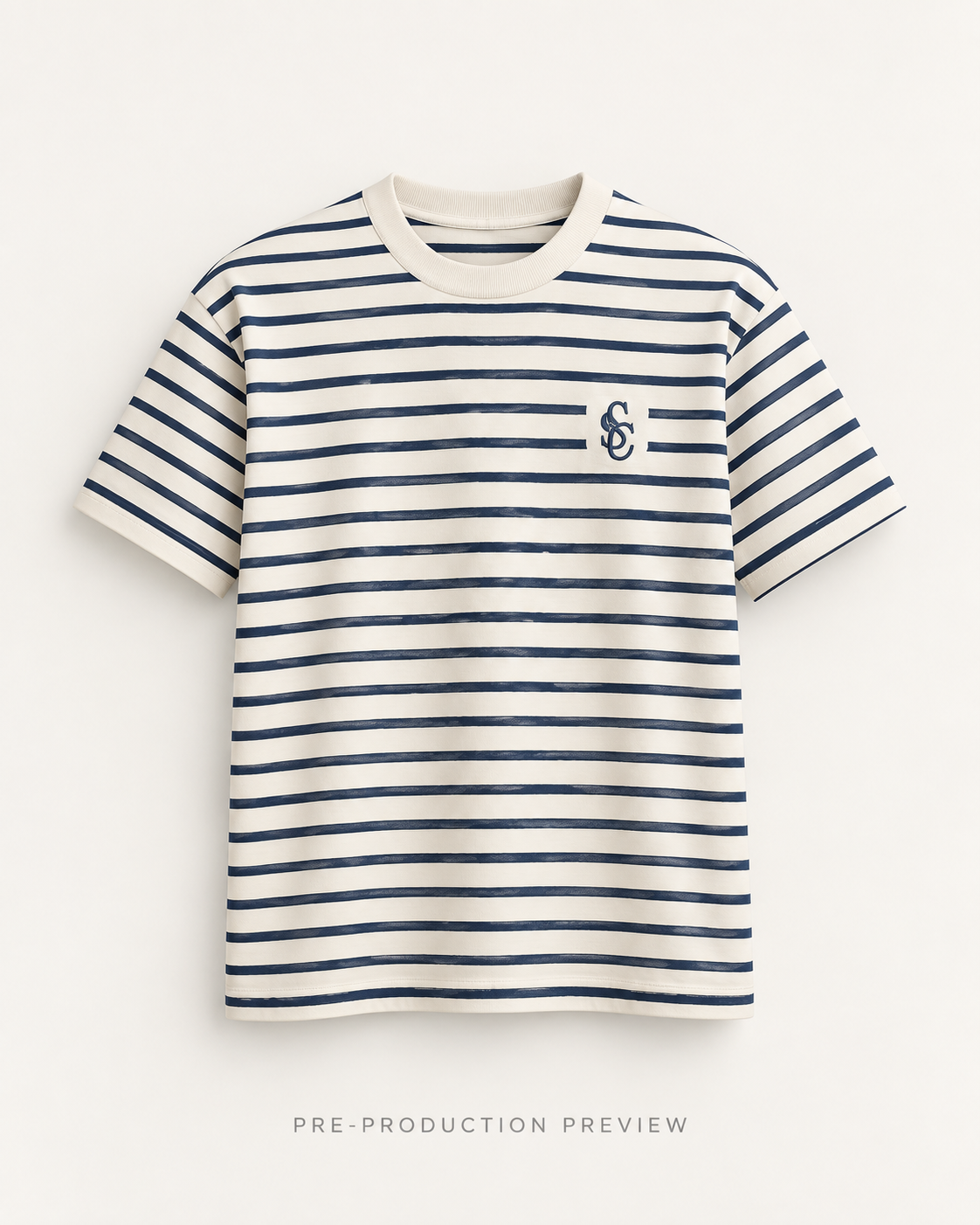 Generated pre-production front preview of Southerly Stripe Tee 129.