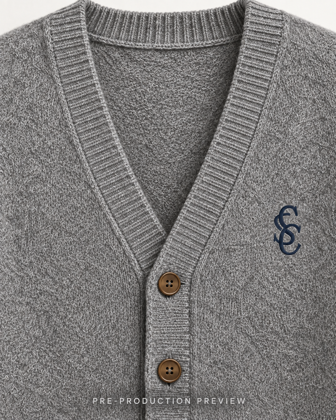 Generated pre-production artwork detail preview of Southerly Wool Cardigan 131.