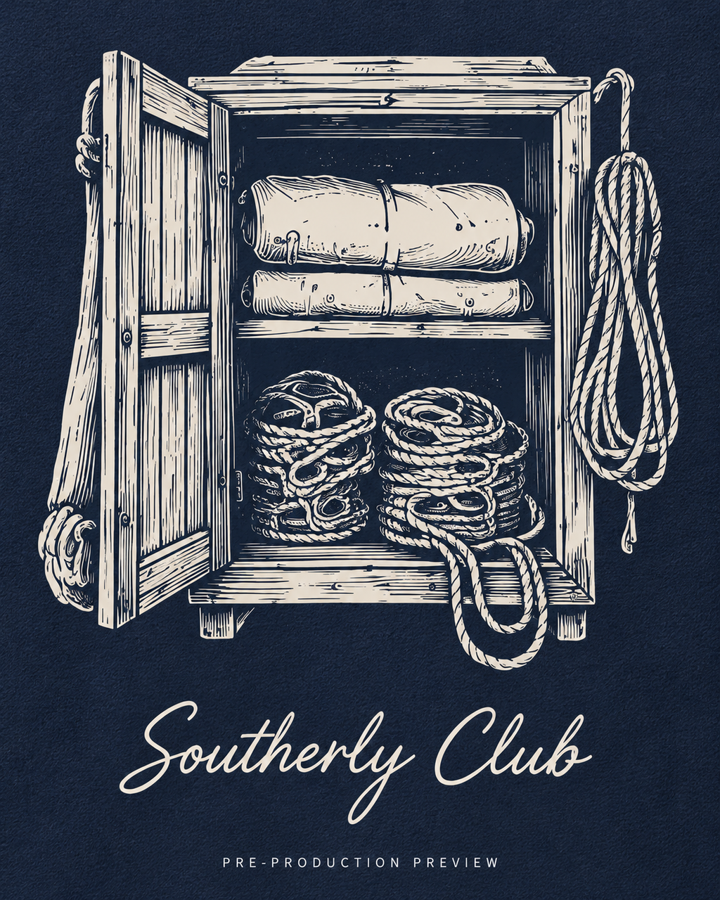 Generated pre-production artwork detail preview of Sailing Locker Graphic Hoodie 133.