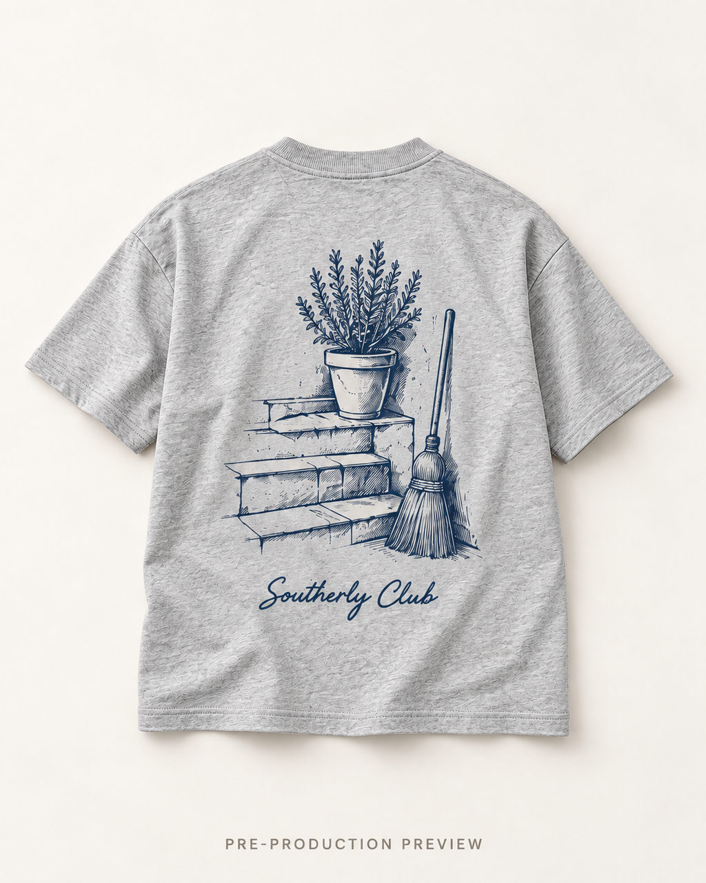 Generated pre-production flat lay preview of Afternoon Steps Graphic Tee 134.