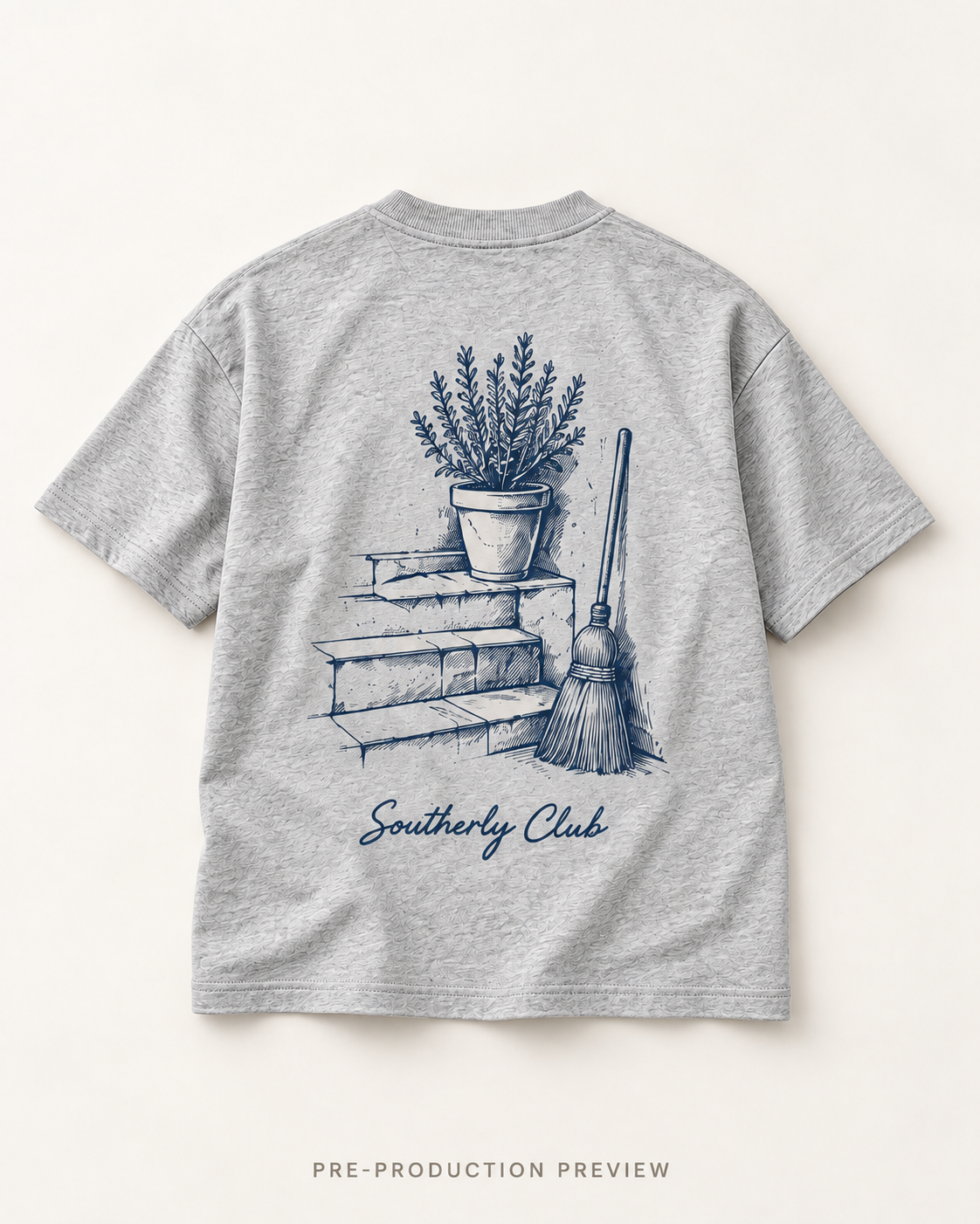 Generated pre-production flat lay preview of Afternoon Steps Graphic Tee 134.