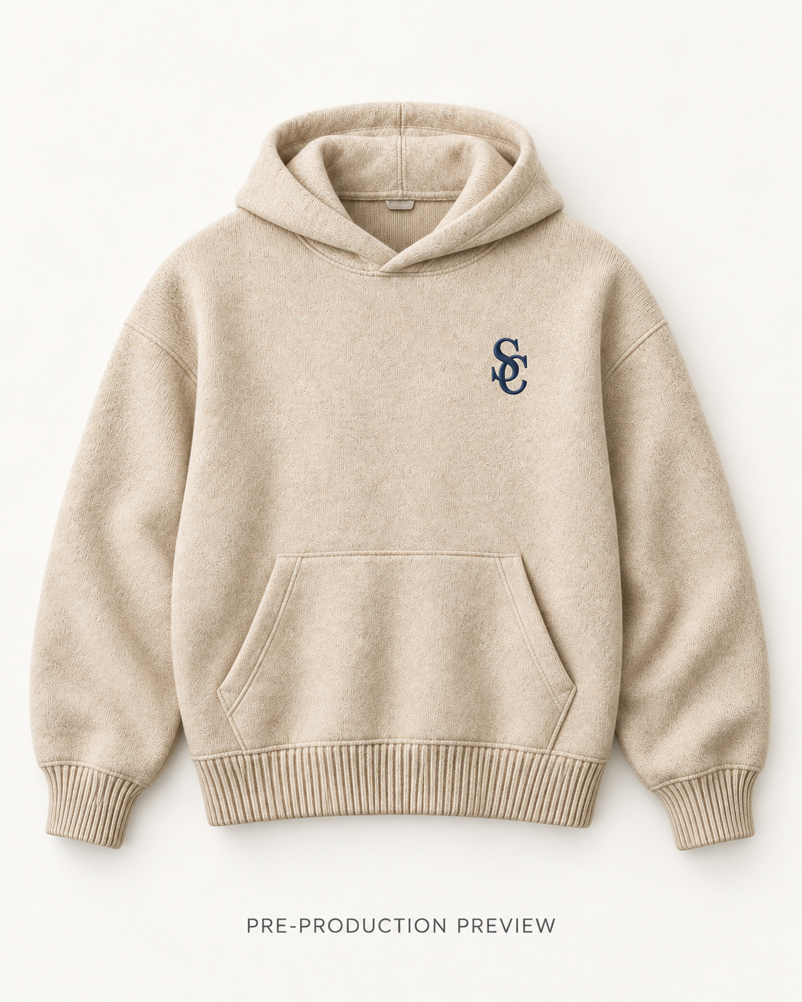 Generated pre-production flat lay preview of Southerly Brushed Knit Hoodie 135.