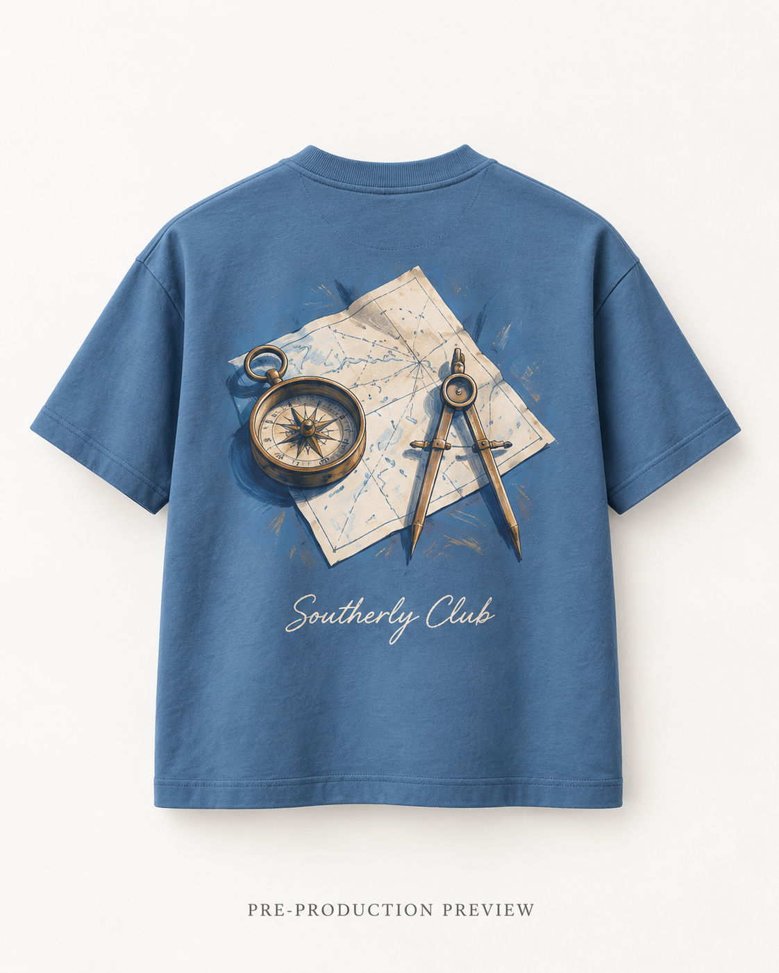 Generated pre-production back preview of Navigation Desk Graphic Tee 136.