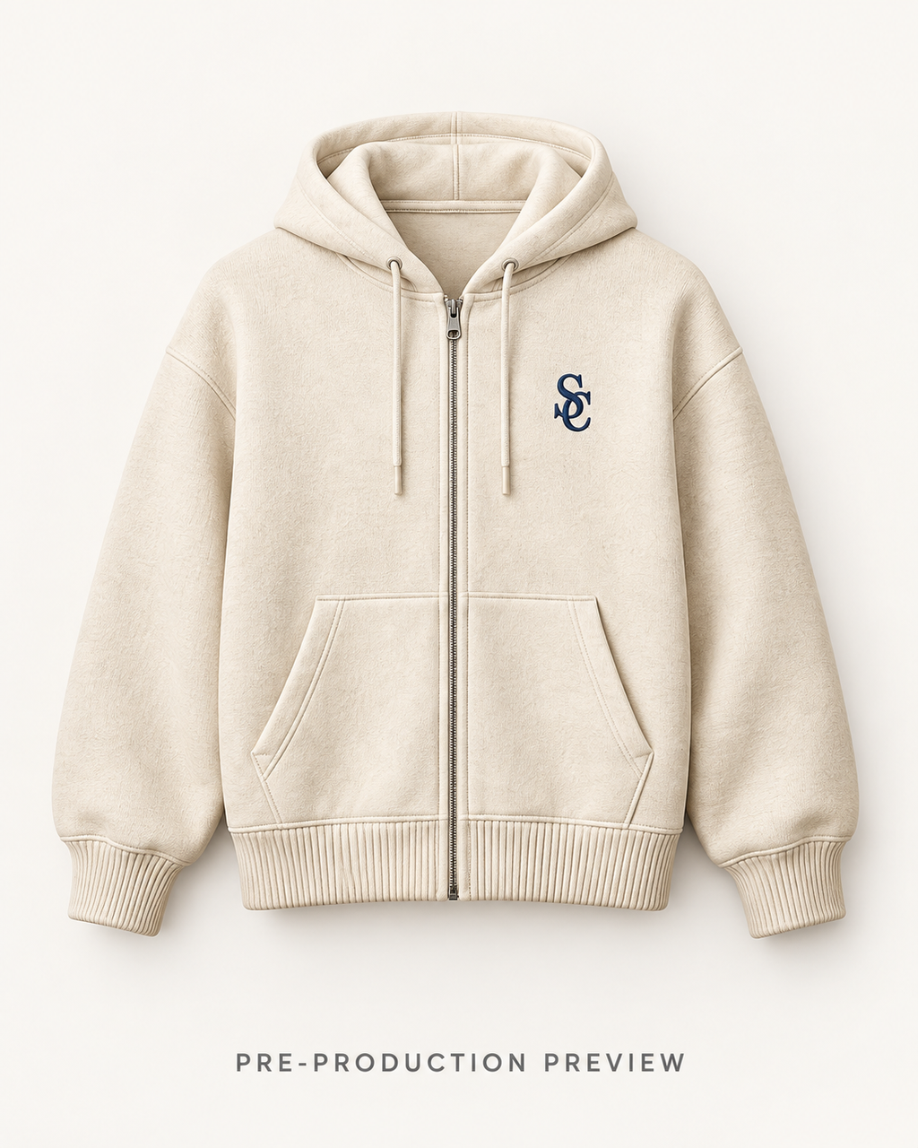 Generated pre-production front preview of Southerly Brushed Zip Hoodie 137.
