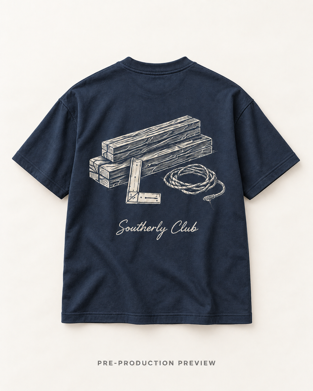 Generated pre-production flat lay preview of Boardwalk Lines Graphic Tee 138.