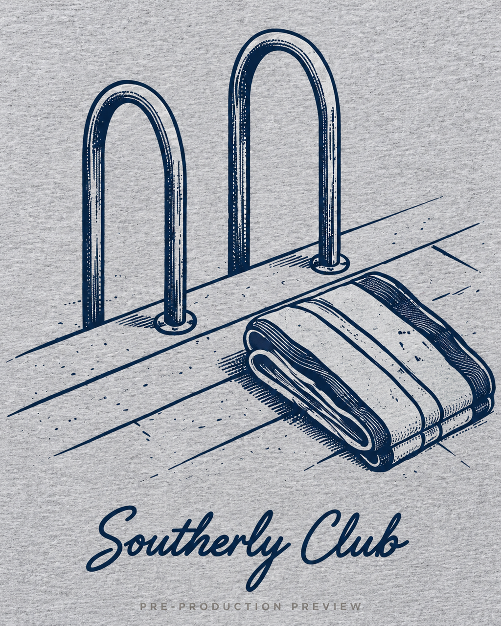 Generated pre-production artwork detail preview of Landing Steps Graphic Tee 142.