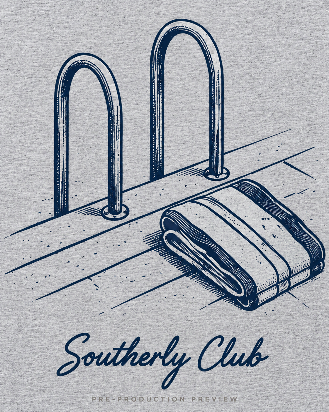 Generated pre-production artwork detail preview of Landing Steps Graphic Tee 142.
