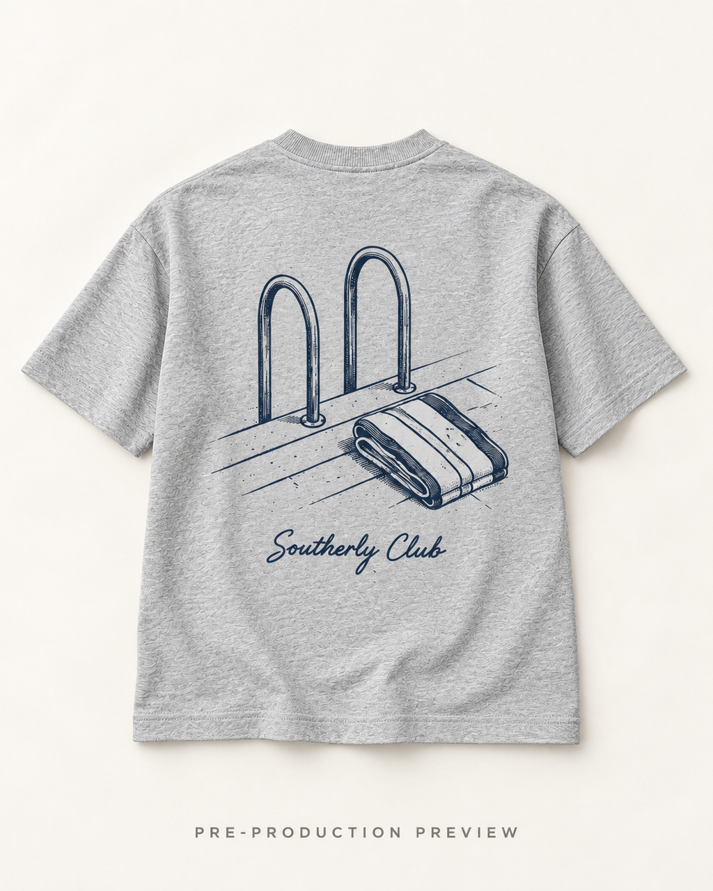 Generated pre-production flat lay preview of Landing Steps Graphic Tee 142.