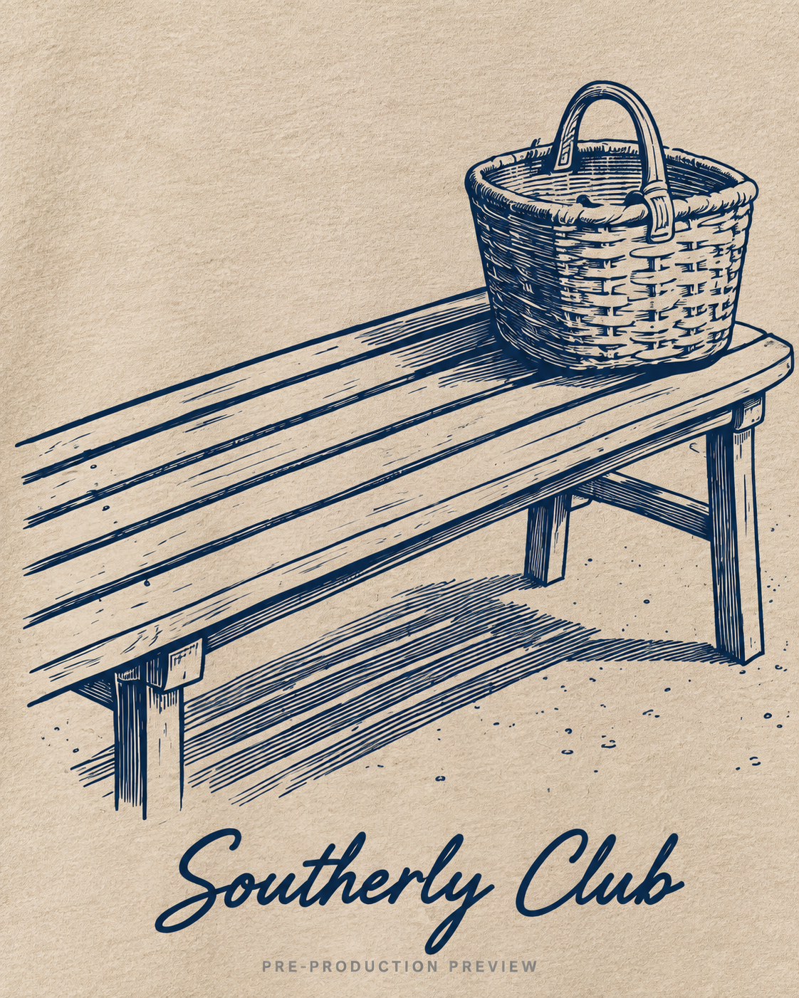 Generated pre-production artwork detail preview of Jetty Bench Graphic Tee 143.