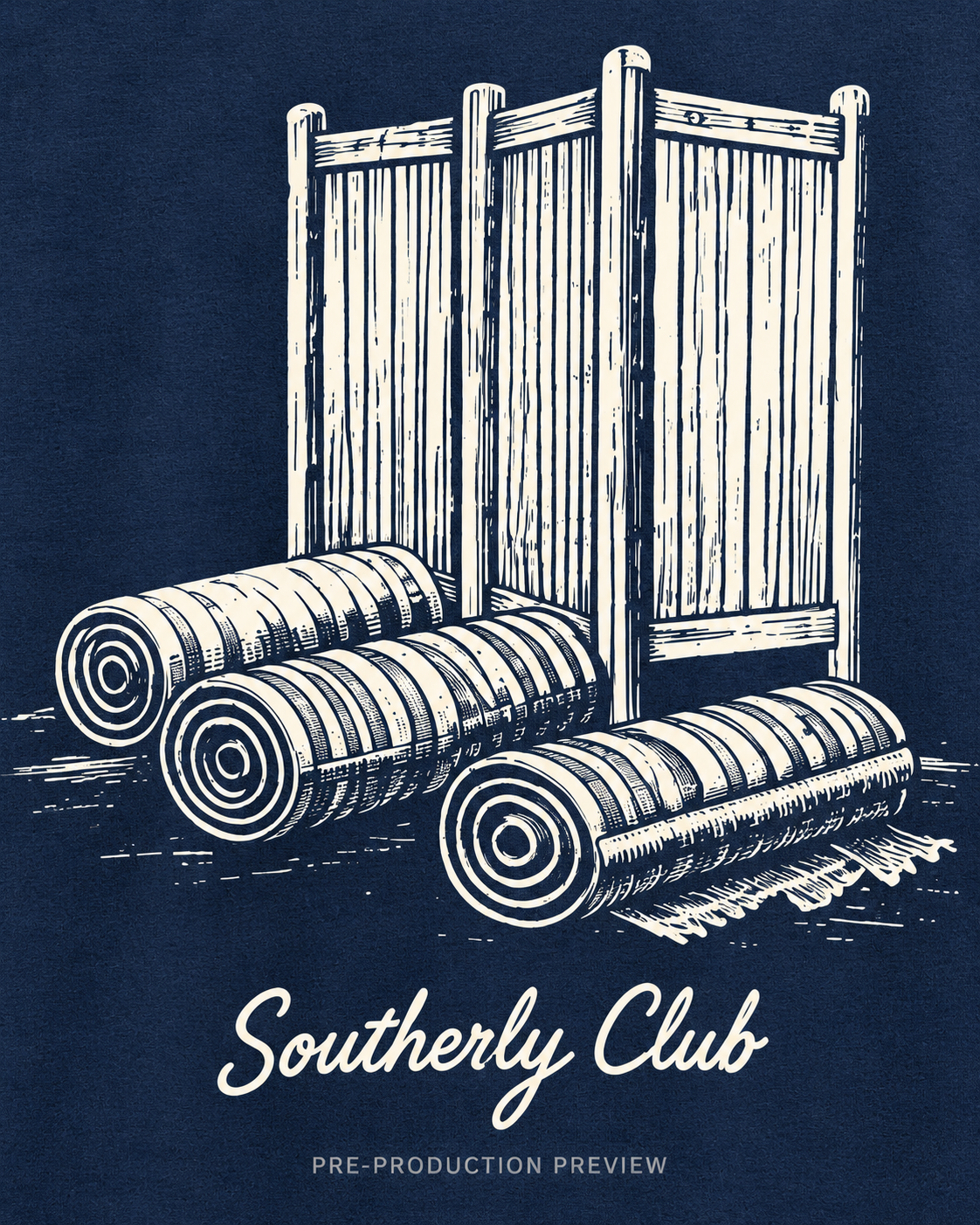Generated pre-production artwork detail preview of Bathing Screen Graphic Tee 146.