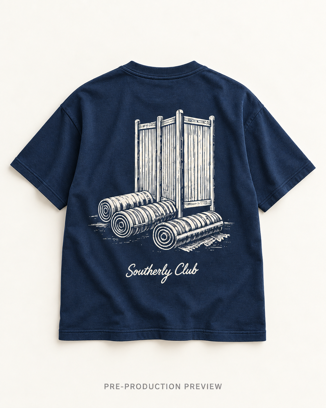 Generated pre-production flat lay preview of Bathing Screen Graphic Tee 146.