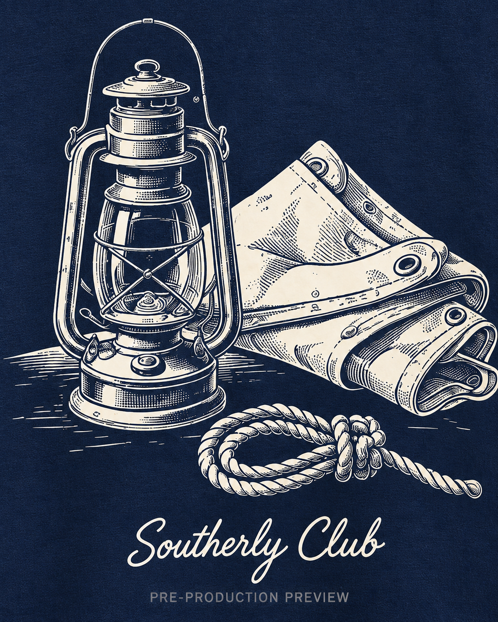 Generated pre-production artwork detail preview of Deck Lantern Graphic Tee 149.