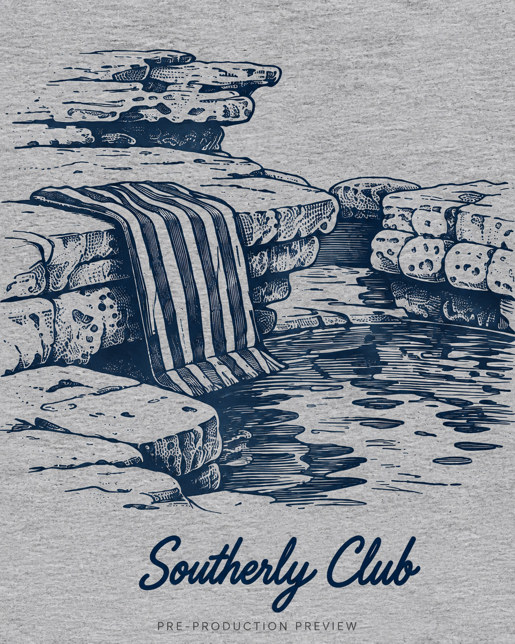 Generated pre-production artwork detail preview of Tide Pool Graphic Tee 150.