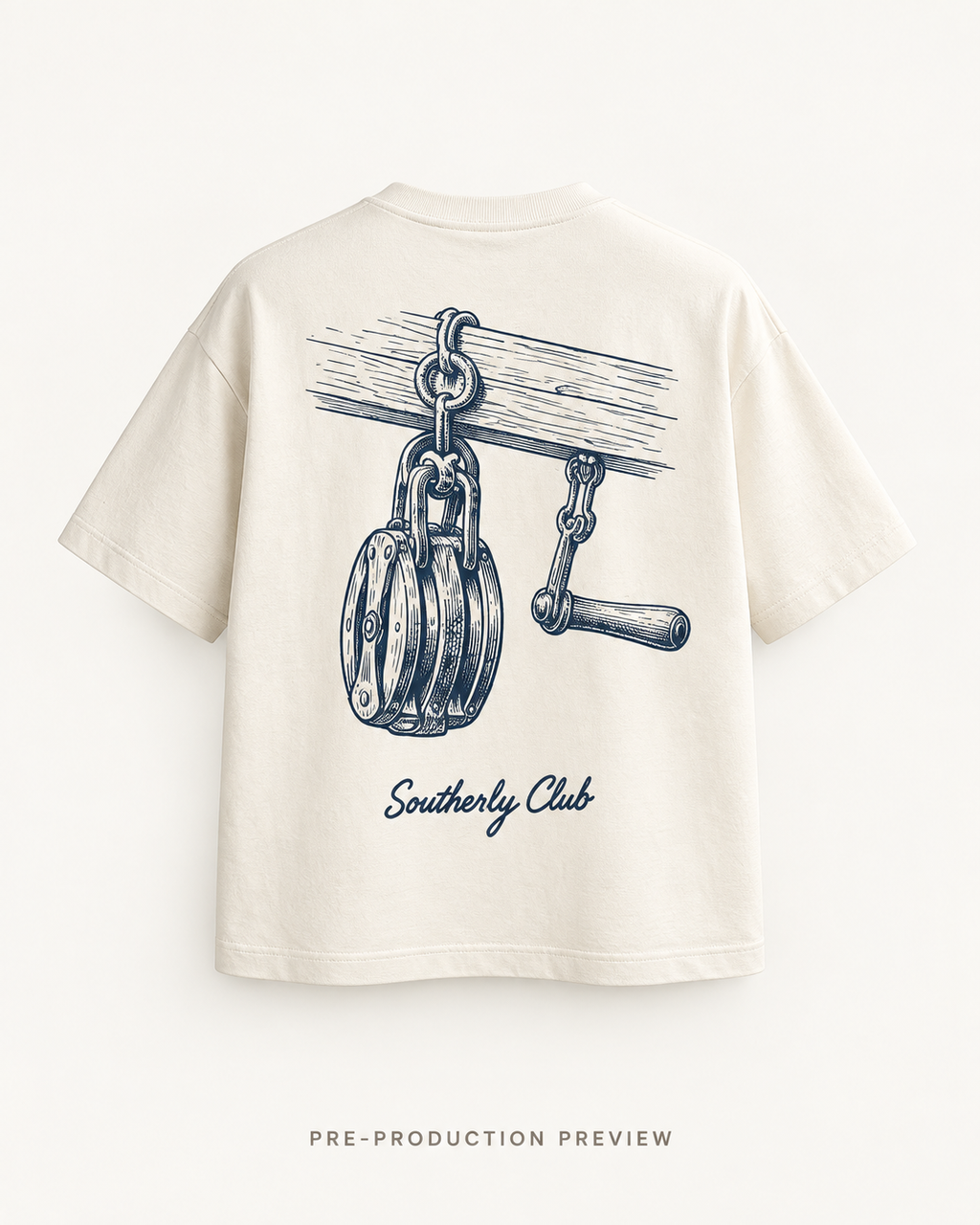 Generated pre-production back preview of Rope Pulley Graphic Tee 153.