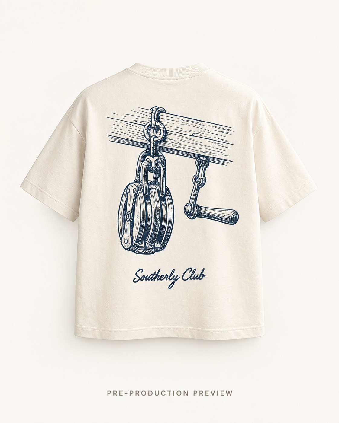 Generated pre-production back preview of Rope Pulley Graphic Tee 153.