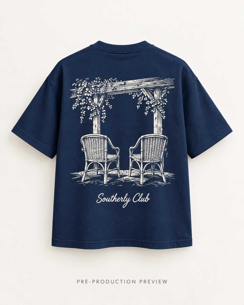 Generated pre-production back preview of Veranda Chairs Graphic Tee 154.