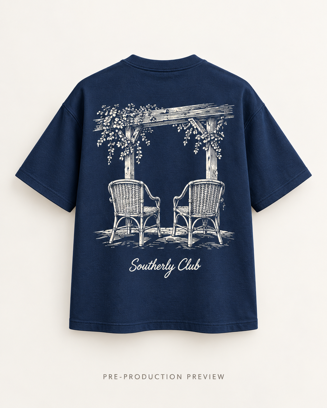 Generated pre-production back preview of Veranda Chairs Graphic Tee 154.