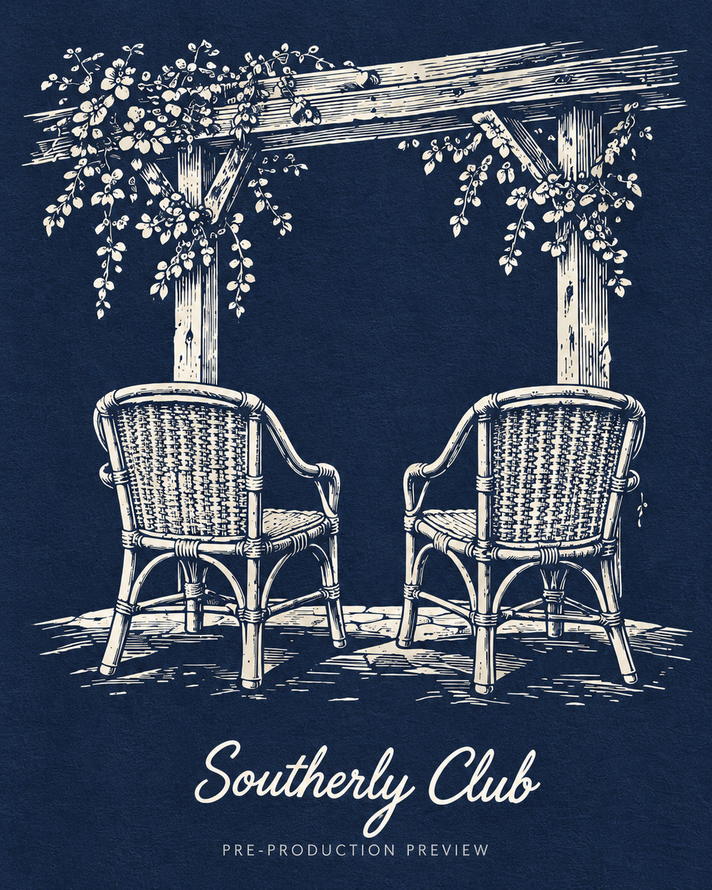 Generated pre-production artwork detail preview of Veranda Chairs Graphic Tee 154.