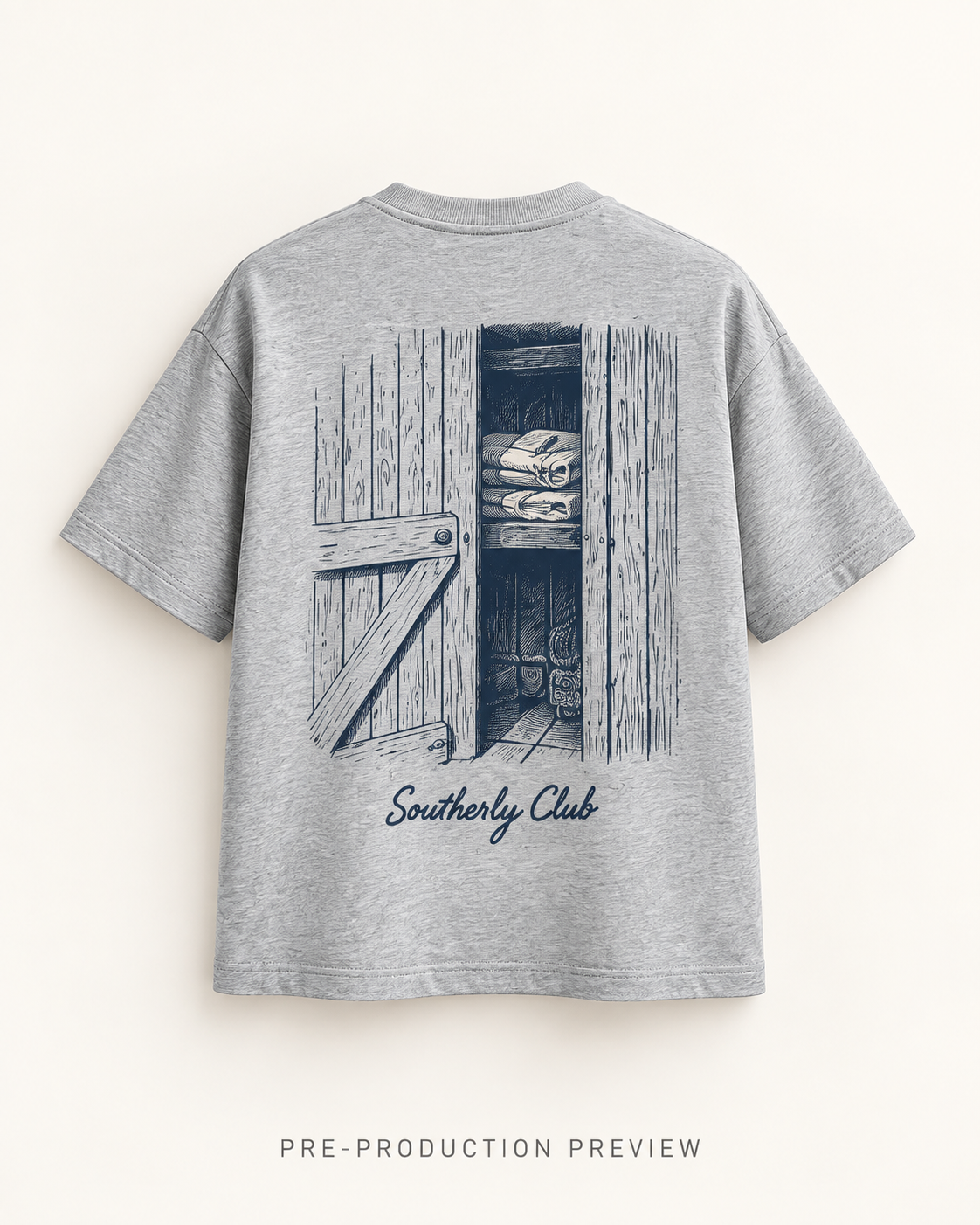 Generated pre-production back preview of Boat Shed Graphic Tee 155.