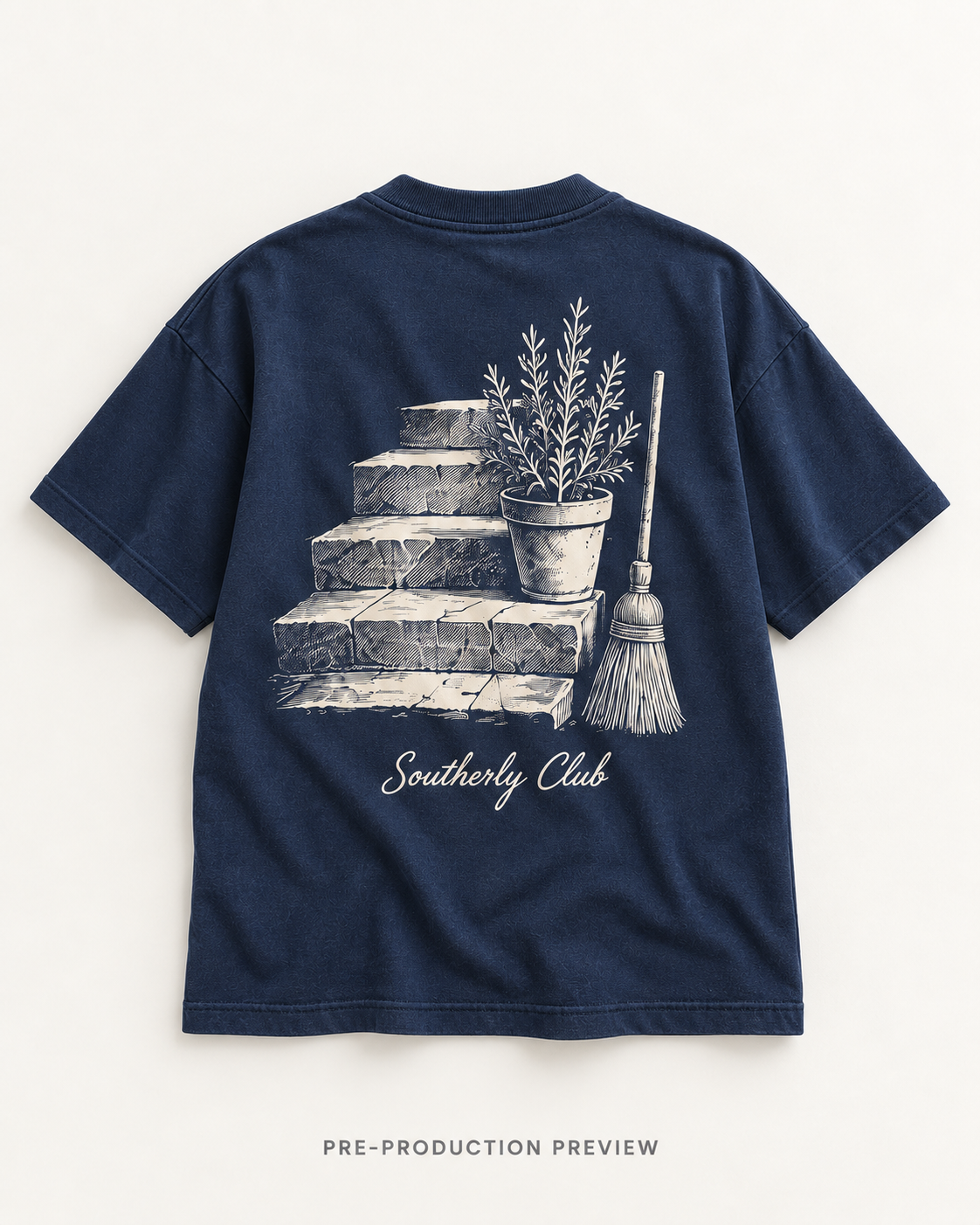 Generated pre-production flat lay preview of Afternoon Steps Graphic Tee 162.