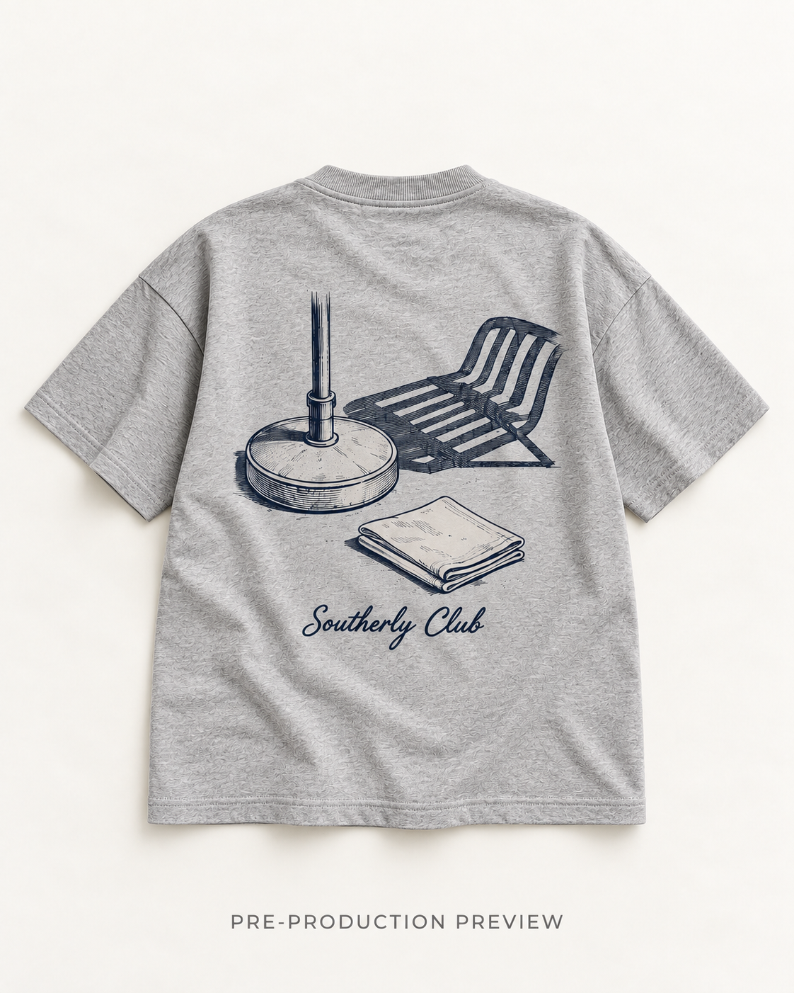 Generated pre-production flat lay preview of Terrace Shade Graphic Tee 163.