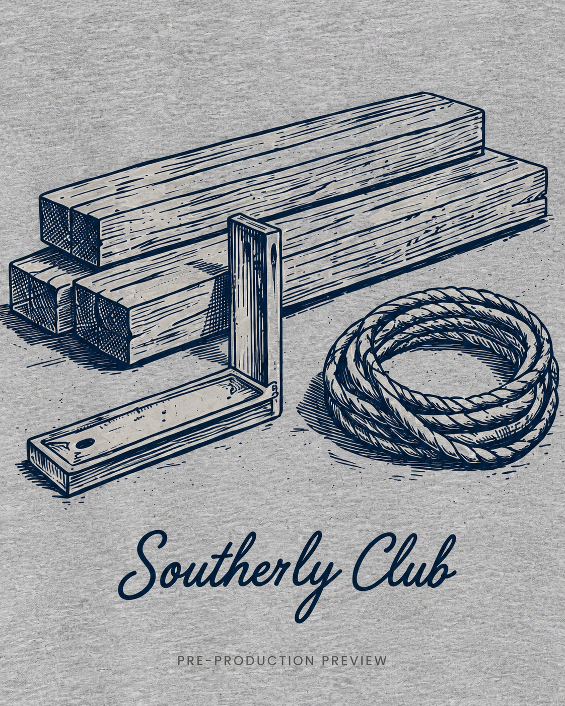 Generated pre-production artwork detail preview of Boardwalk Lines Graphic Tee 166.
