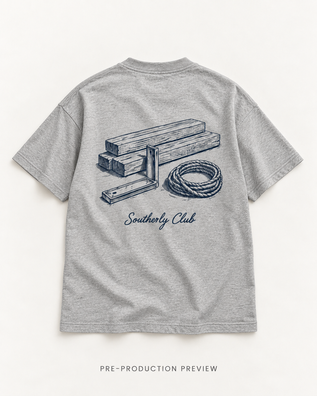 Generated pre-production flat lay preview of Boardwalk Lines Graphic Tee 166.