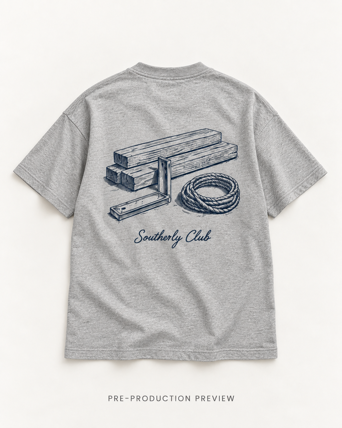 Generated pre-production flat lay preview of Boardwalk Lines Graphic Tee 166.