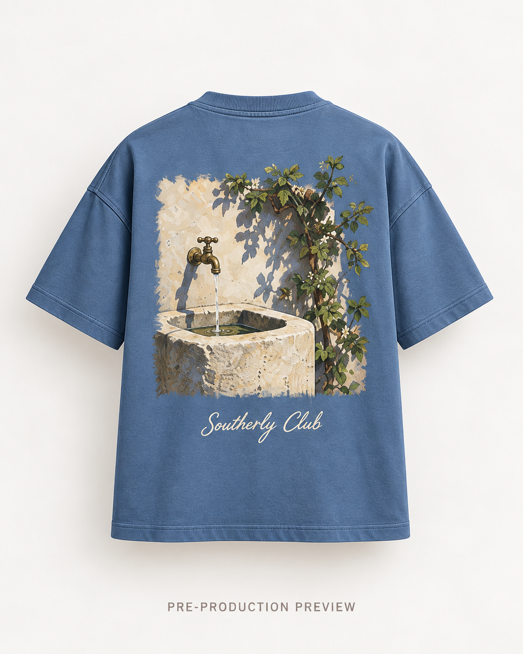 Generated pre-production back preview of Quiet Basin Graphic Tee 168.