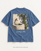 Generated pre-production flat lay preview of Quiet Basin Graphic Tee 168.
