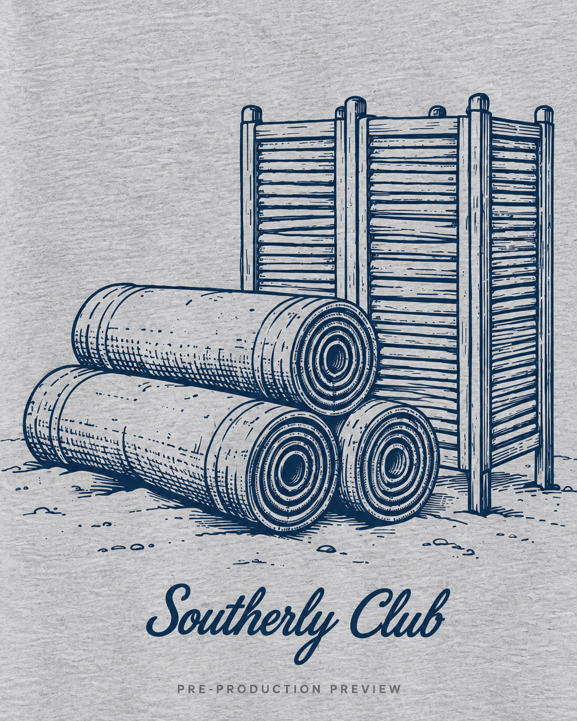 Generated pre-production artwork detail preview of Bathing Screen Graphic Tee 174.