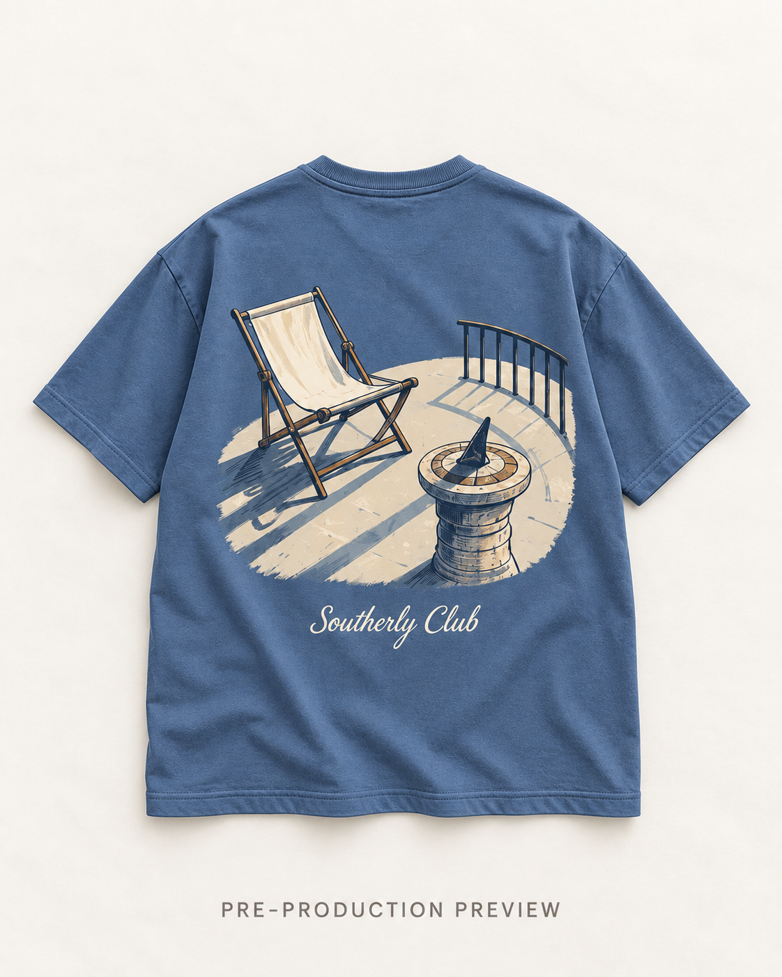 Generated pre-production flat lay preview of Sundial Study Graphic Tee 176.