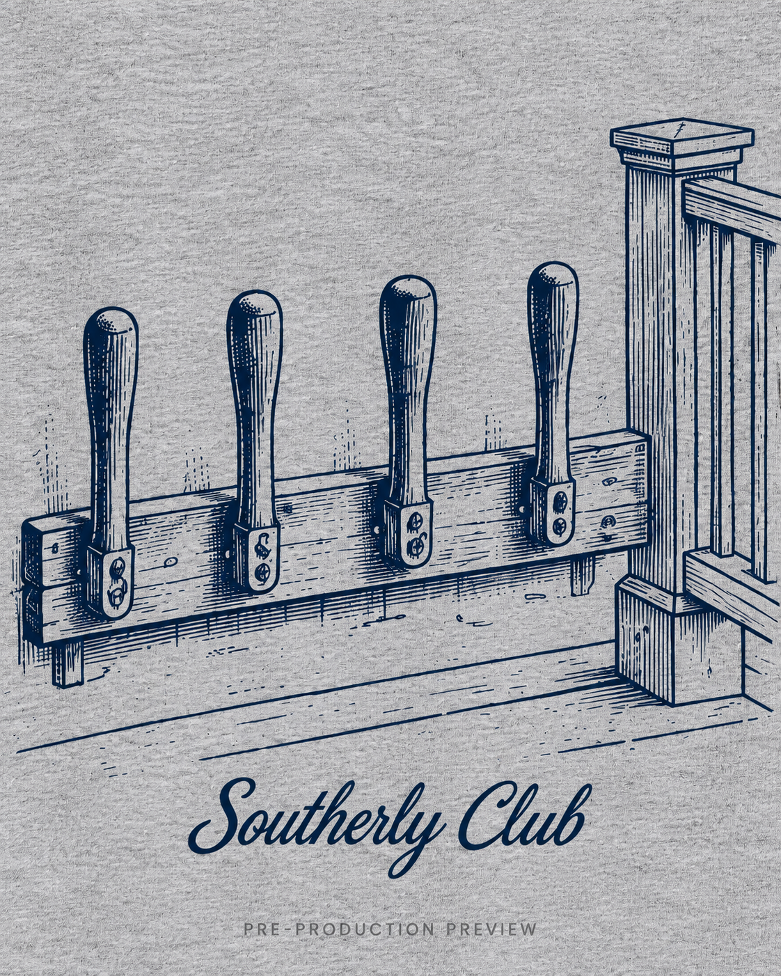 Generated pre-production artwork detail preview of Winter Pegs Graphic Tee 179.