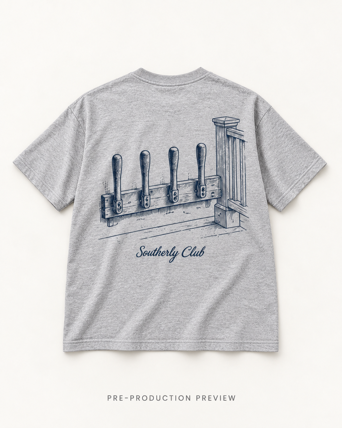 Generated pre-production flat lay preview of Winter Pegs Graphic Tee 179.