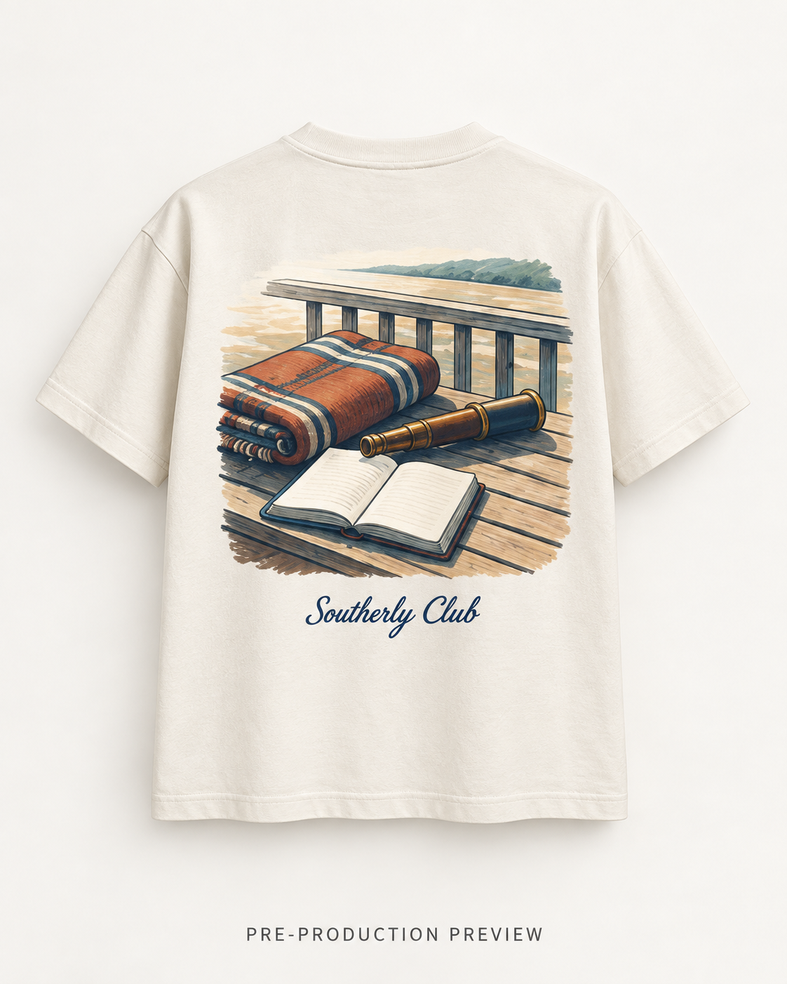 Generated pre-production back preview of Mountain Reading Graphic Tee 180.