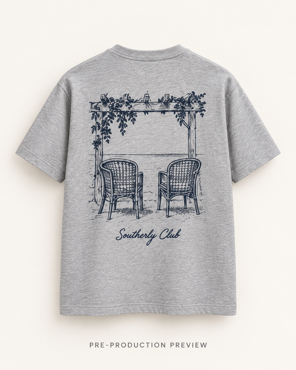 Generated pre-production back preview of Veranda Chairs Graphic Tee 182.