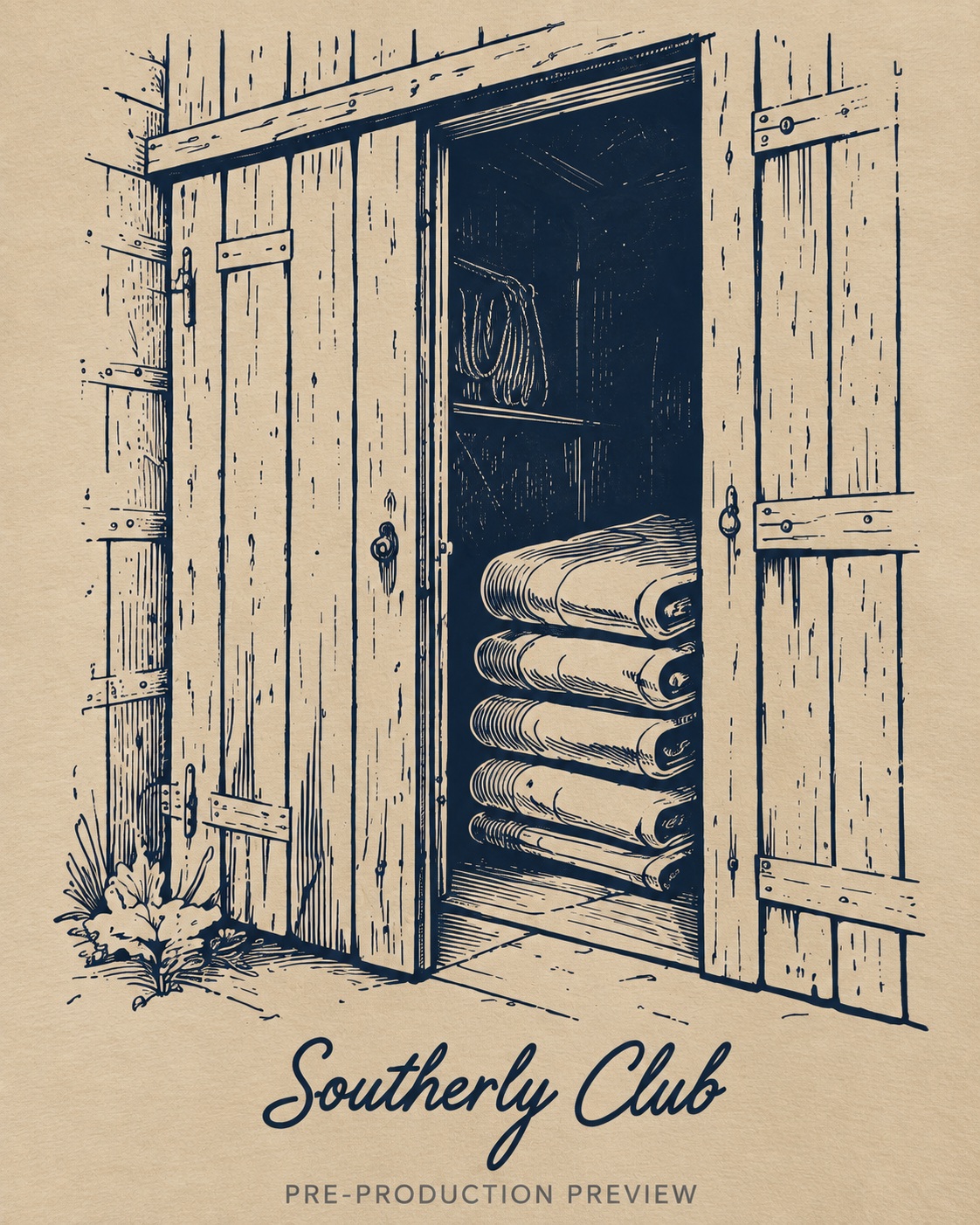 Generated pre-production artwork detail preview of Boat Shed Graphic Tee 183.